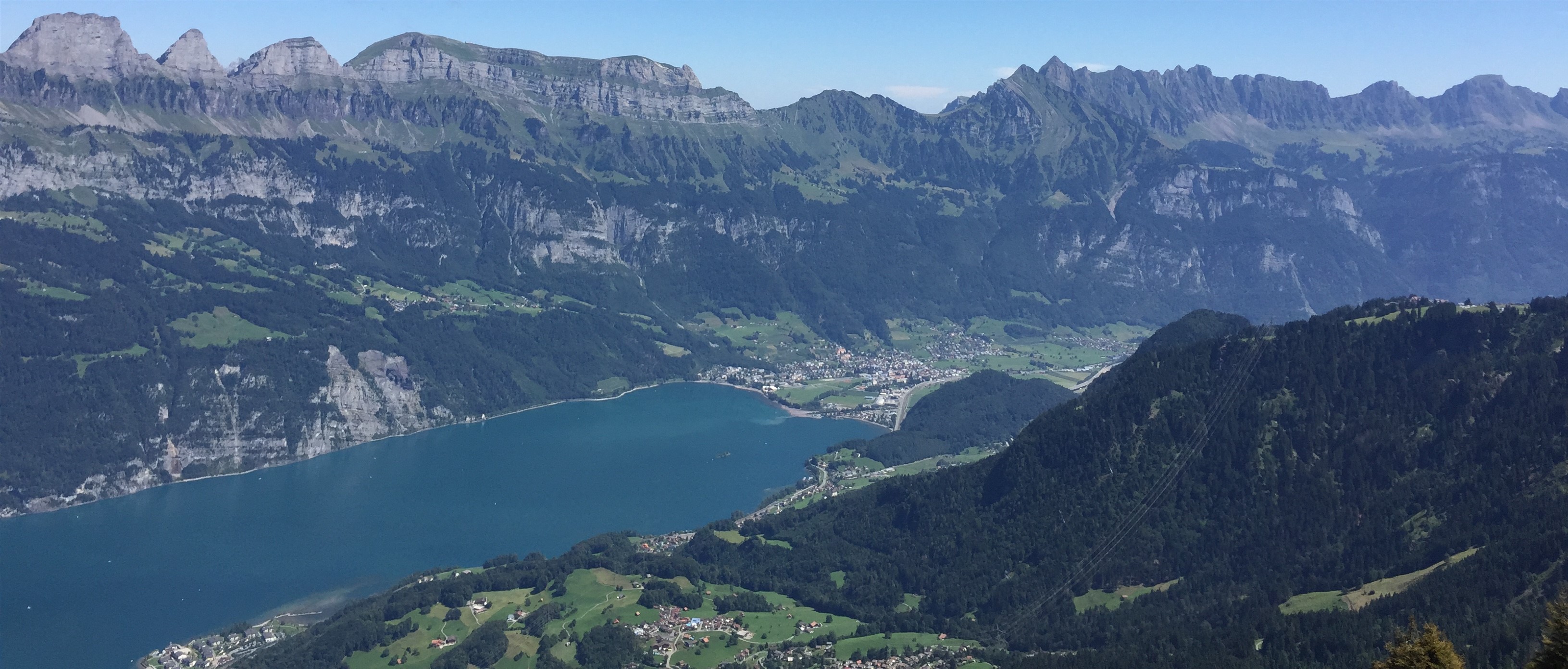 Panoramic view of the Swiss Churfirsten mountain range